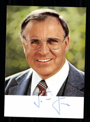 Helmut Kohl Autogrammkarte Original Signiert Bundeskanzler # BC 162942