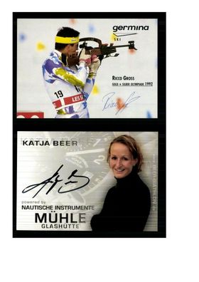 12 Autogrammkarten Biathlon Original Signiert ## K 967