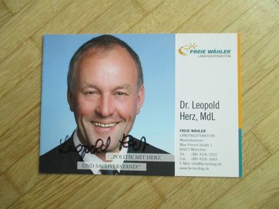 Bayern MdL Freie Wähler Dr. Leopold Herz - handsigniertes Autogramm!!!