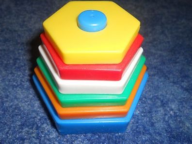 Bausteine / Puzzlepyramide aus DDR Zeiten - Spielzeug für Kleinkinder