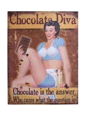 Metallschild Chocolate Diva 33x25 cm Retro Stil Schild Blechschild Reklameschild