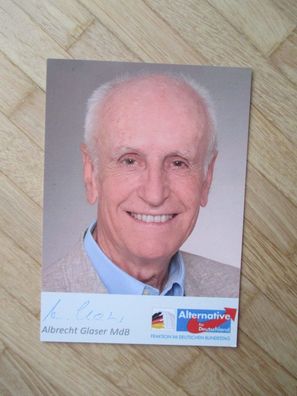 MdB AfD Politiker Albrecht Glaser - handsigniertes Autogramm!!