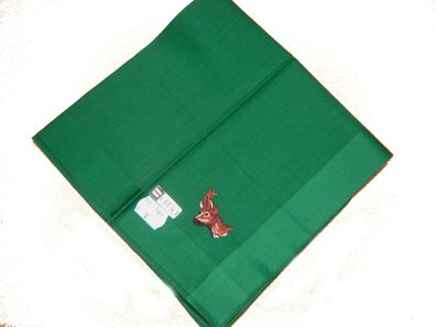 Taschentuch Jagd Herrentaschentuch dunkeloliv mit Stick Rehbock Baumwolle 41x41 cm