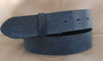 Umjubelt softer Damen Gürtel "Gobi-Gecko blue" blau Leder Größe 80 85 90 95 100