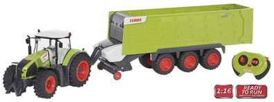 Claas ferngesteuerter Traktor Axion 870 + Anhänger Cargos 9600 (Maßstab 1:16) Trecker