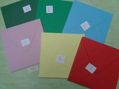 Briefumschlag Kuvert quadratisch Din lang Sondergrössen bunt - Auswahl -