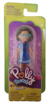 Polly Pocket Einzelpuppe SHANI mit blauem Kleid und Brille FWY21