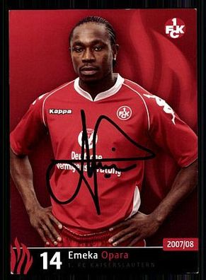 Emeka Opara 1 FC Kaiserslautern 2007-08 Autogrammkarte Orig. Signiert + A 64724