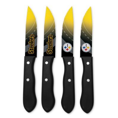 NFL Pittsburgh Steelers Steakmesser 4-teilig Set Football Messer Set Barbecue
