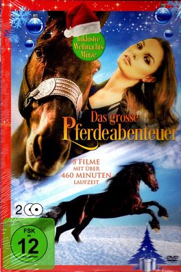 DVD -- Das grosse Pferdeabenteuer - 2 DVD´s, 5 Filme, inkl. Weihnachtsmütze