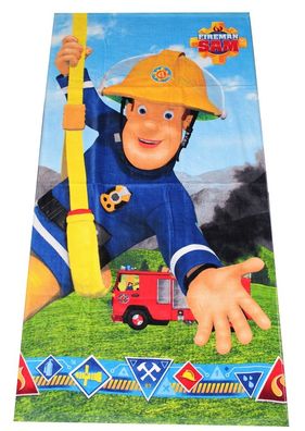 Feuerwehrmann Kinder Strandhandtuch Sam Jones Blau 70 x 140 cm