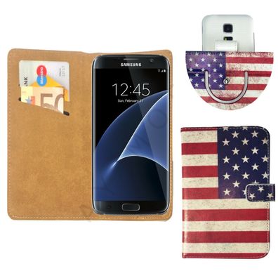 UK/ USA Amerika Flagge Nano Flip 360° Handy Tasche Case Für Gigaset GS180 - M