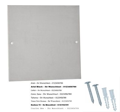 Edelstahlplatte Namensschild 15 x 15 zum Anbohren - inkl. Laserbeschriftung