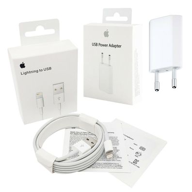 Für iPhone 11 Pro Max 2m Original Apple Lightning Kabel MD819 + USB Ladestecker