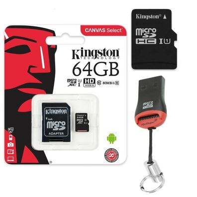 Speicherkarte Für Gigaset GS190 Kingston MicroSD Karte 64GB Kartenleser