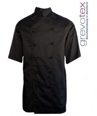 Kochjacke schwarz kurzarm Kochbekleidung Kochkleidung Gastronomie Größe 40 - 64