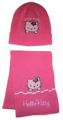 Hello Kitty Winter-Set mit Mütze und Schal für Mädchen Pink 52