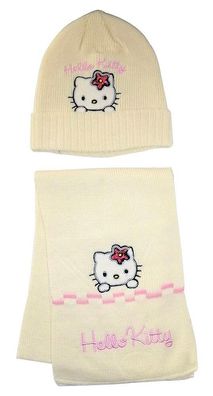 Hello Kitty Winter-Set mit Mütze und Schal für Mädchen Cremefarben 54