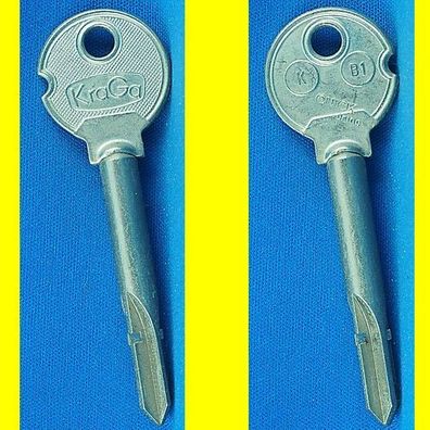 KraGa KB1 - Kreuzbart Schlüssel Rohling - Gesamtlänge 78 mm