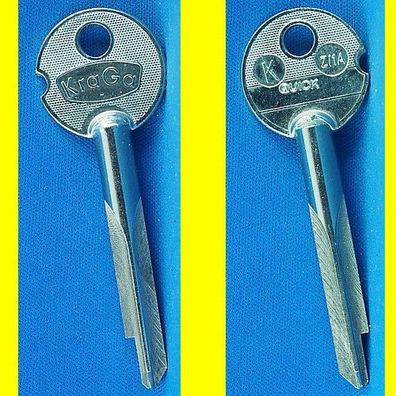 KraGa KZI1A - Kreuzbart Schlüssel Rohling - Gesamtlänge 72 mm