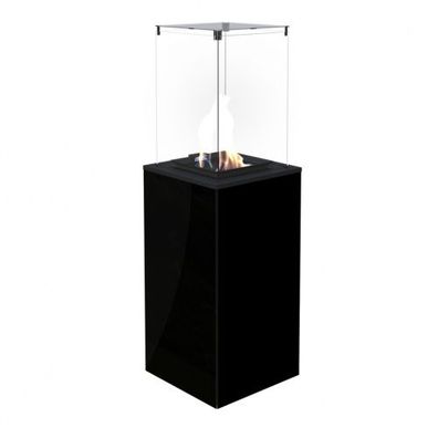 KRATKI Gaskamin PATIO MINI Glas Schwarz Manuell Gasheizgerät 4-8,2 kW