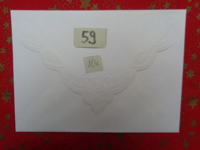 10 x Briefumschlag Kuvert EDEL Carols Rose Garden 18 x 13 cm geprägt weiss