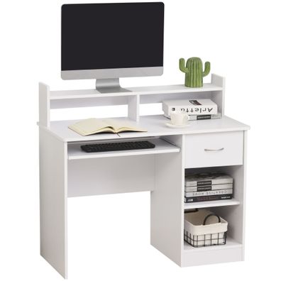 HOMCOM® omputertisch, Schreibtisch, Bürotisch, Gamingtisch, PC-Tisch mit Schublade