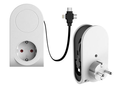 Ausziehbares Micro USB Ladekabel 3in1, Steckdosenadapter Datenkabel alle Marken
