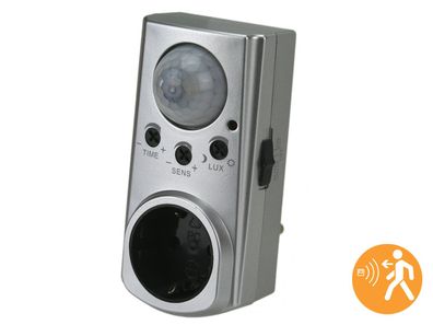 Steckdosenadapter mit Bewegungsmelder, mobiler Zwischenstecker, Geräte bis 800W