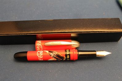 Patronenfüller "Coca-Cola"; Patronen-Füllfederhalter, M-Feder, rot; Clip silberfbn.