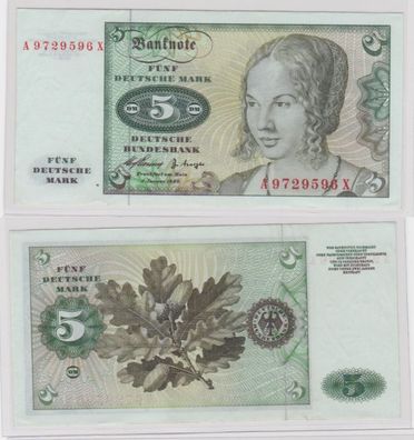 T144007 Banknote 5 DM Deutsche Mark Ro. 262e Schein 2. Januar 1960 KN A 9729596 X