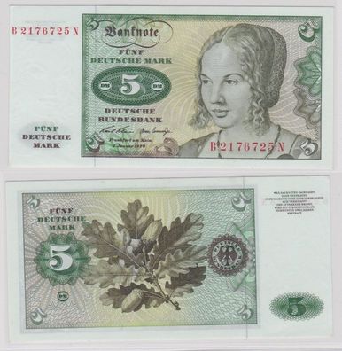 T143438 Banknote 5 DM Deutsche Mark Ro. 269a Schein 2. Januar 1970 KN B 2176725 N