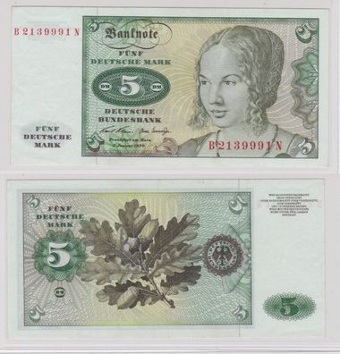 T144227 Banknote 5 DM Deutsche Mark Ro. 269a Schein 2. Januar 1970 KN B 2139991 N