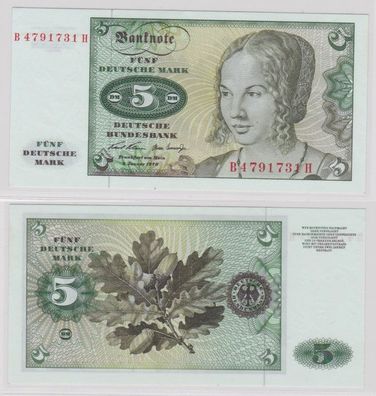 T143911 Banknote 5 DM Deutsche Mark Ro. 269a Schein 2. Januar 1970 KN B 4791731 H