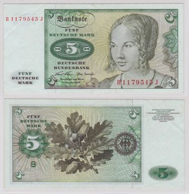 T144291 Banknote 5 DM Deutsche Mark Ro. 269a Schein 2. Januar 1970 KN B 1179545 J