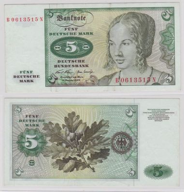 T143877 Banknote 5 DM Deutsche Mark Ro. 269a Schein 2. Januar 1970 KN B 0613515 N