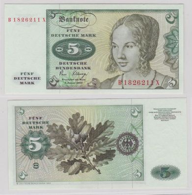 T144679 Banknote 5 DM Deutsche Mark Ro. 285a Schein 2. Januar 1980 KN B 1826211 X