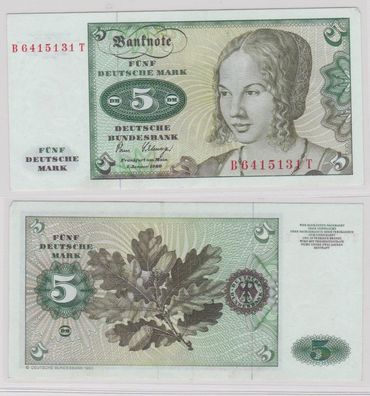 T144719 Banknote 5 DM Deutsche Mark Ro. 285a Schein 2. Januar 1980 KN B 6415131 T