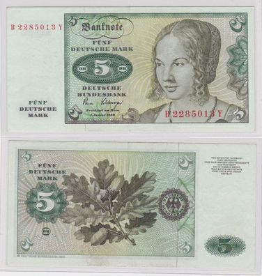 T144177 Banknote 5 DM Deutsche Mark Ro. 285a Schein 2. Januar 1980 KN B 2285013 Y