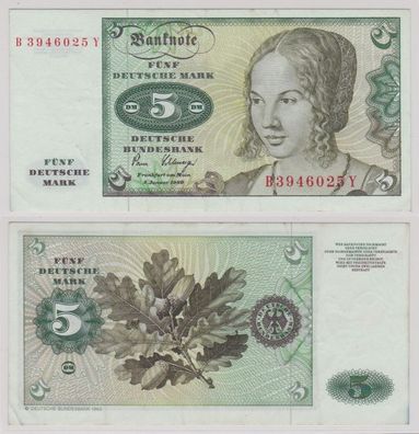 T144595 Banknote 5 DM Deutsche Mark Ro. 285a Schein 2. Januar 1980 KN B 3946025 Y