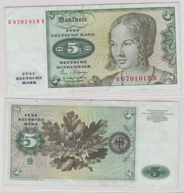 T144787 Banknote 5 DM Deutsche Mark Ro. 285a Schein 2. Januar 1980 KN B 0701018 R