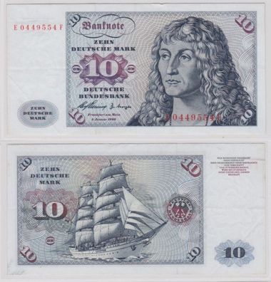 T143853 Banknote 10 DM Deutsche Mark Ro. 263a Schein 2. Jan. 1960 KN D 0449554 F