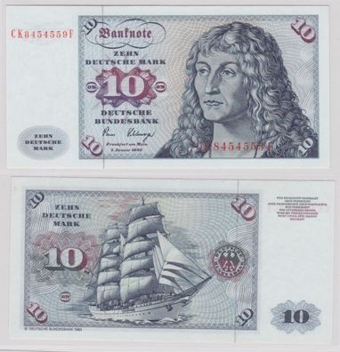 T143765 Banknote 10 DM Deutsche Mark Ro. 286a Schein 2. Jan. 1980 KN CK 8454559 J