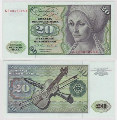 T144665 Banknote 20 DM Deutsche Mark Ro. 271b Schein 2. Jan. 1970 KN GE 3385978 M