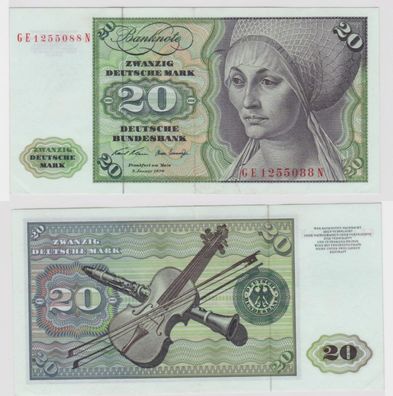 T144643 Banknote 20 DM Deutsche Mark Ro. 271b Schein 2. Jan. 1970 KN GE 1255088 N