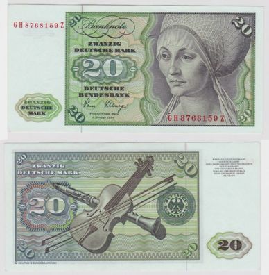T144693 Banknote 20 DM Deutsche Mark Ro. 287a Schein 2. Jan. 1980 KN GH 8768159 Z