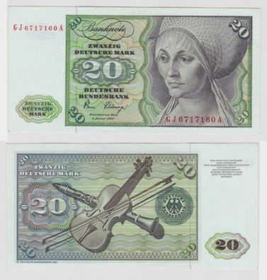 T144429 Banknote 20 DM Deutsche Mark Ro. 287a Schein 2. Jan. 1980 KN GJ 6717160 A