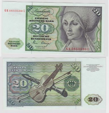 T145040 Banknote 20 DM Deutsche Mark Ro. 287a Schein 2. Jan. 1980 KN GK 5653530 L
