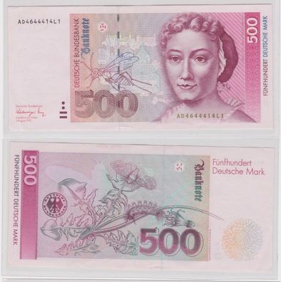 T144282 Banknote 500 DM Deutsche Mark Ro. 301a Schein 1.8.1991 KN AD 4644414 L1