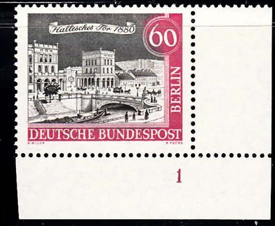 1962 Alt Berlin MiNr. 225, Eckrand unten rechts, FNr. 1G, postfrisch